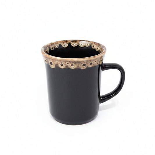 Caneca Americana Borda Decorada 220 ml Preta – HR Porcelanas