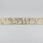 Fita Aramada de Veludo Metalizada FlorArte 6,3 cm x 9,14 m – Branco com Detalhes Dourados | Laços, Decoração & Presentes