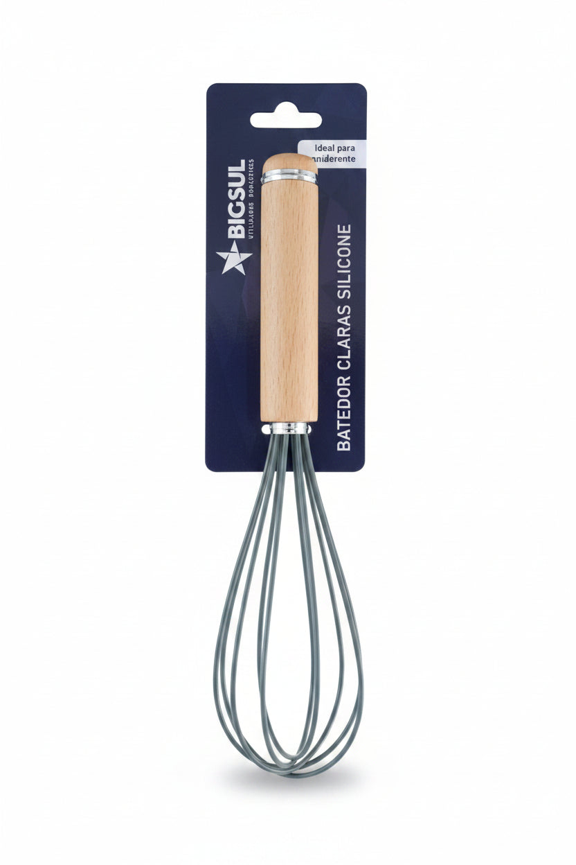 Batedor de Claras Fouet Silicone Cinza 24cm | Big Sul