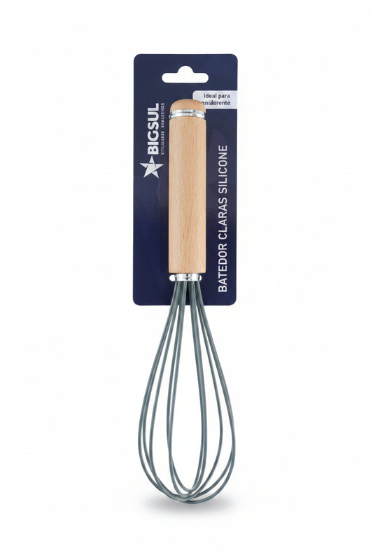 Batedor de Claras Fouet Silicone Cinza 24cm | Big Sul