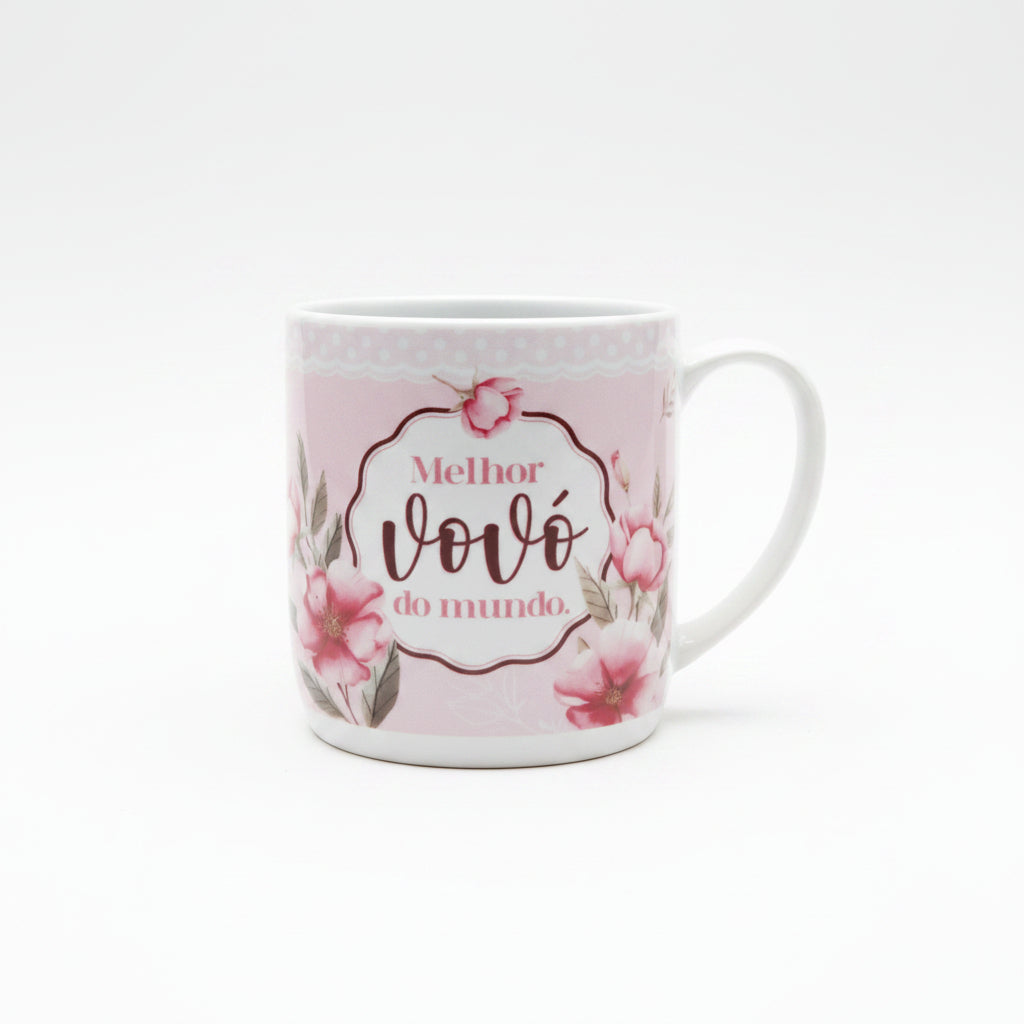 Caneca Porcelana Urban 300ml Vovó Te Amo | Brasfoot