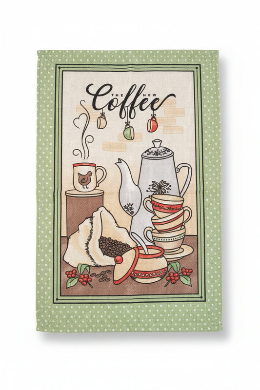 Pano de Copa Felpudo Döhler Coffee 04 45x65cm 240 g/m² 100% Algodão Alta Absorção | Estampas Sortidas