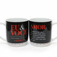Kit 2 Canecas Porcelana 300ml Eu e Você, Tradução de Amor | Brasfoot