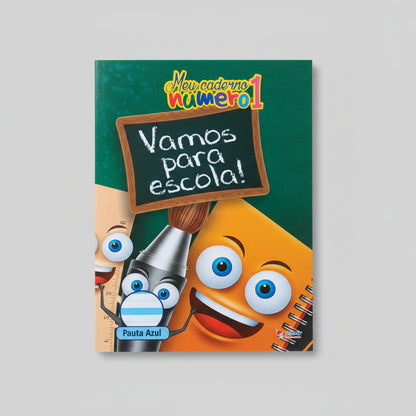 Caderno Escolar Tamoio – 40 Folhas 70g, Pauta Azul, Capa Dura – Treino de Caligrafia
