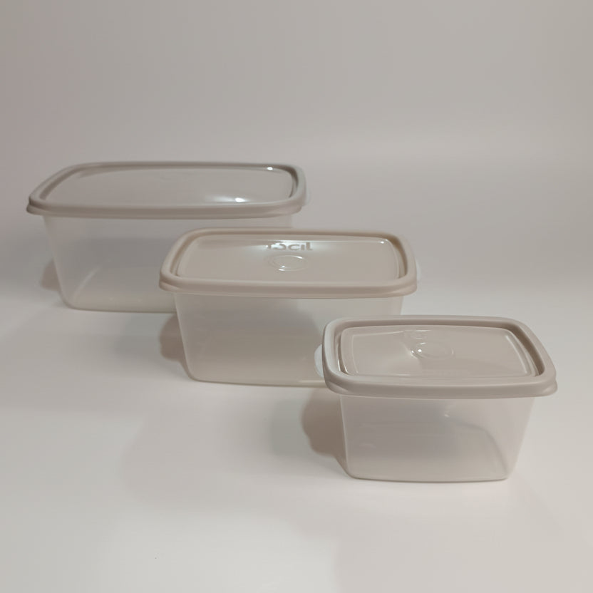 Conjunto 3 Potes Herméticos Sanremo | 580 ml, 1,4 L e 3,2 L • Livre de BPA • Micro-ondas / Freezer / Lava-louças