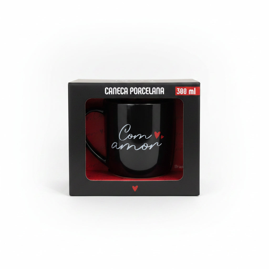 Caneca de Porcelana Urban 300ml “Pra Quem Me Faz Muito Feliz” – Brasfoot