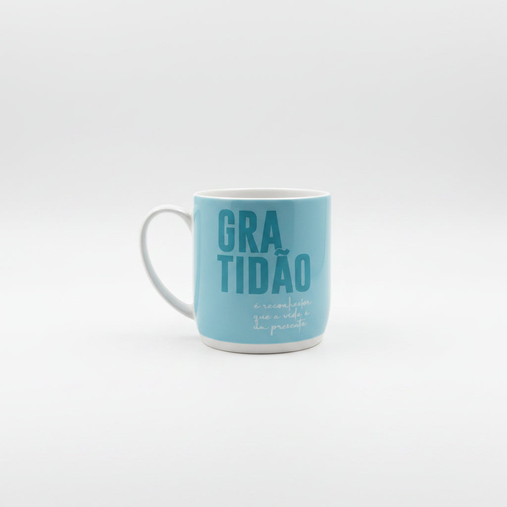 Caneca de Porcelana Urban 300ml "Gratidão É Reconhecer" — Brasfoot