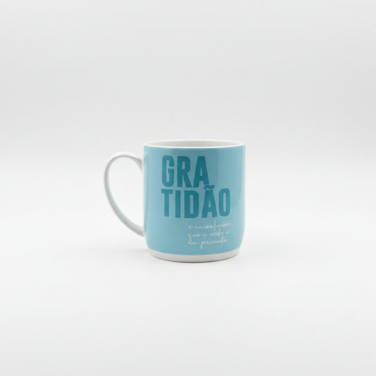 Caneca de Porcelana Urban 300ml "Gratidão É Reconhecer" — Brasfoot