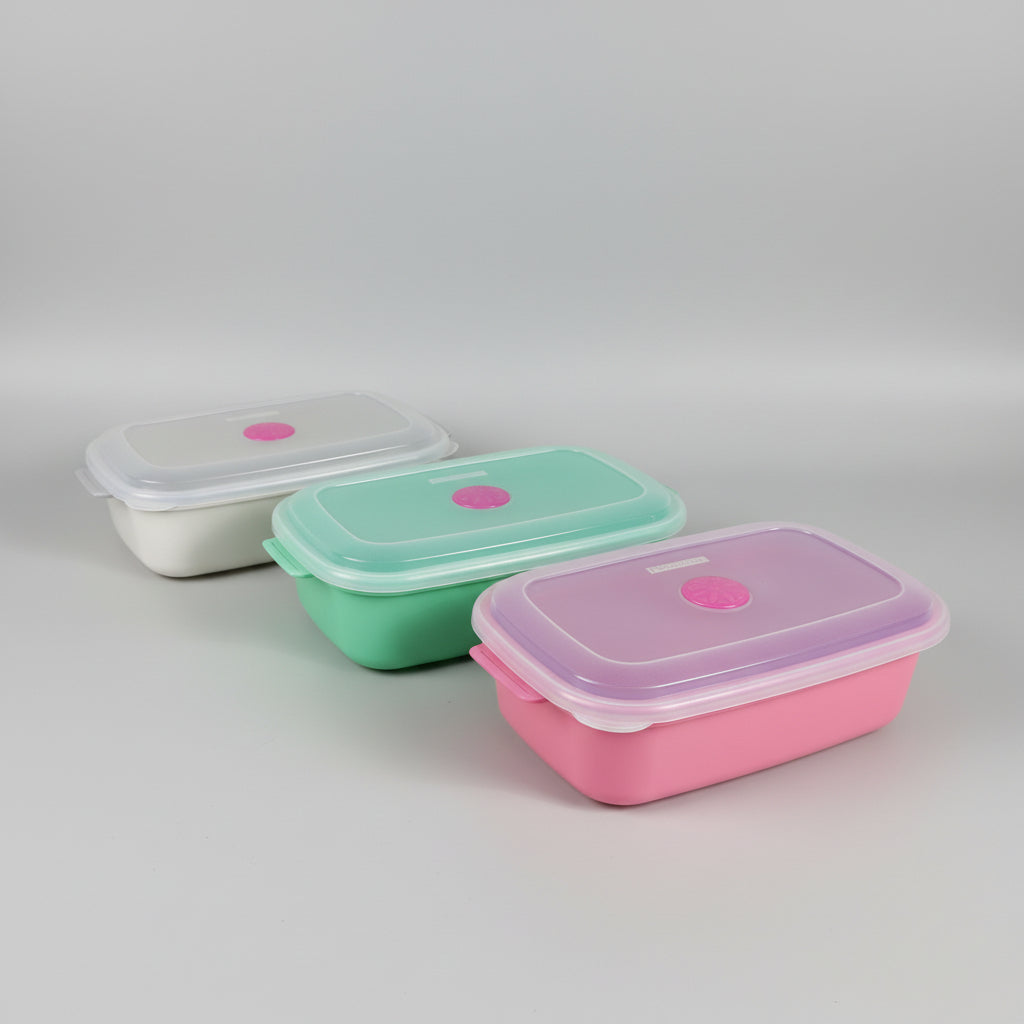 Kit 3 Potes Retangulares 1,1 L Sanremo Vac Freezer — Hermético | Livre de BPA | Micro-ondas, Freezer, Lava-louças