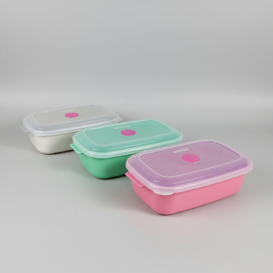Kit 3 Potes Retangulares 1,1 L Sanremo Vac Freezer — Hermético | Livre de BPA | Micro-ondas, Freezer, Lava-louças