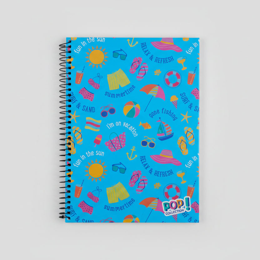 Caderno Universitário Foroni Pop Collection – 1 Matéria, 96 Folhas, Capa Dura, Espiral, Formato 200×275 mm – Design Colorido e Vibrante