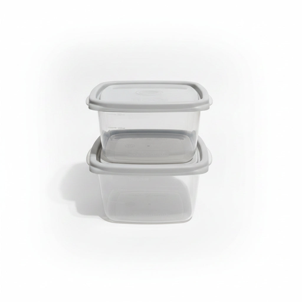 Conjunto 2 Potes Quadrados Plástico Sanremo 800ml — Linha Fácil | BPA Free