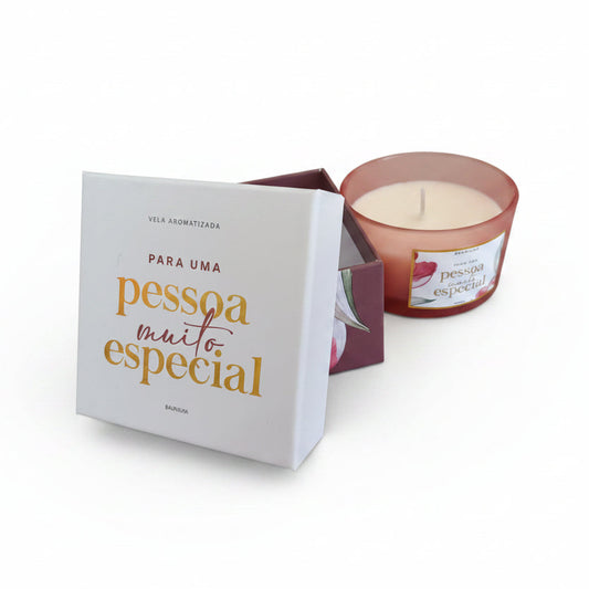 Vela Aromática Baunilha em Cera de Soja 120g | Para Uma Pessoa Muito Especial | Brasfoot Presentes
