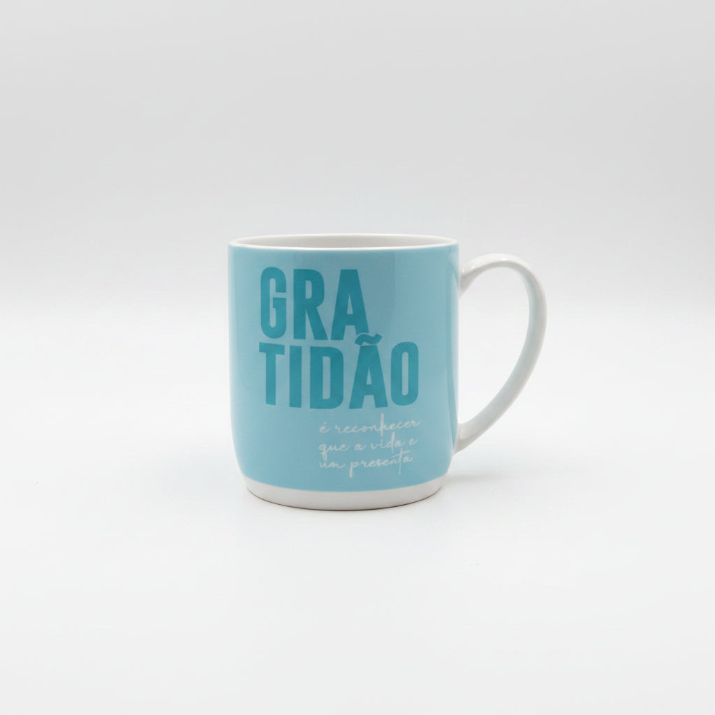 Caneca de Porcelana Urban 300ml "Gratidão É Reconhecer" — Brasfoot