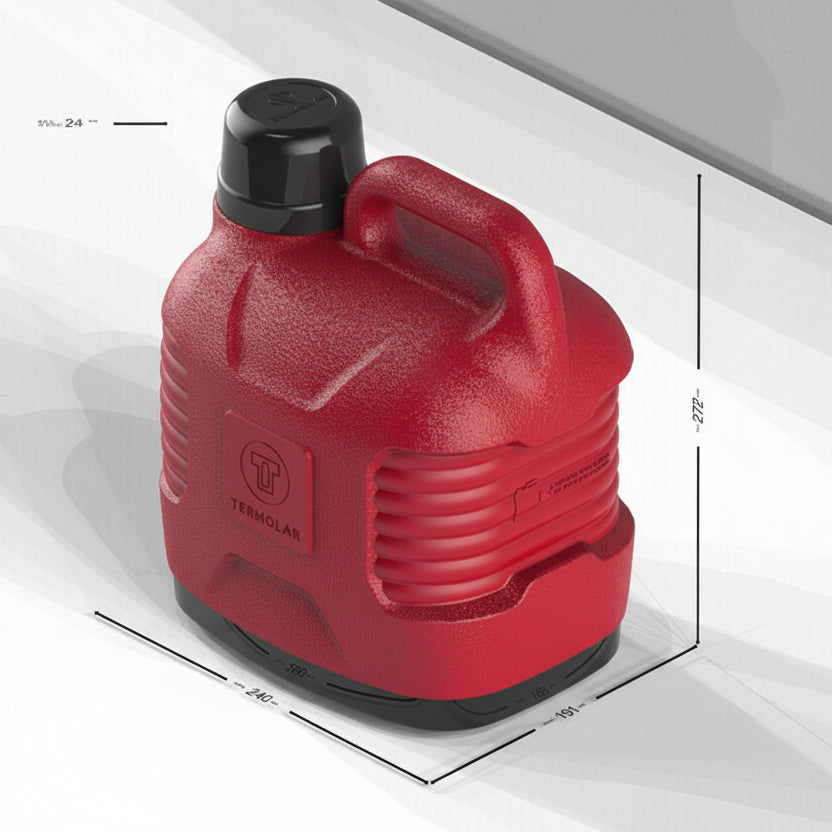 Garrafão Térmico Termolar Supertermo 5L Vermelho — Conserva Quente/Frio 10h | Rolha Clean