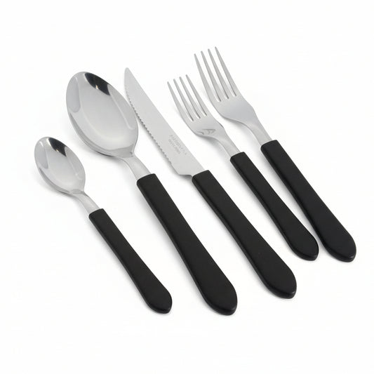 Faqueiro Tramontina Leme 30 Peças Preto Aço Inox Cabo Polipropileno