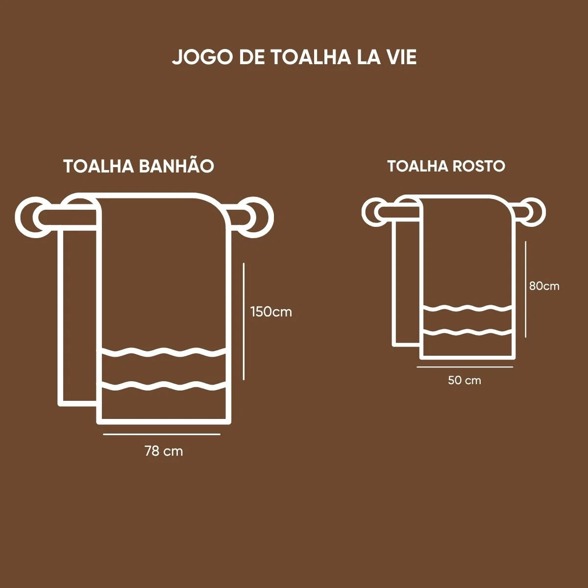 Jogo de Toalhas 2 Peças La Vie – Appel Home | Fio Penteado com Barra Aveludada e Detalhes Dourados