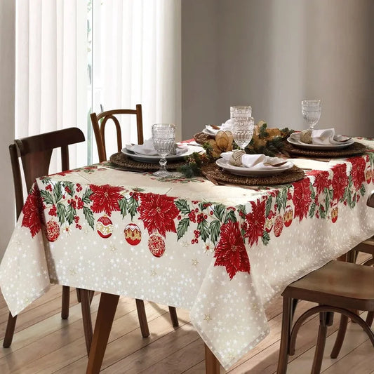 Toalha de Mesa de Natal 6 Lugares 1,40 m x 2,10 m Athenas Estampado Natal 108 | Dohler