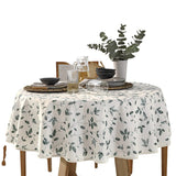 Toalha de Mesa Redonda Döhler Clean Athenas Estampa Botânica 01 1,60 m – 6 Lugares – 50% Algodão 50% Poliéster – Tecnologia Antimanchas