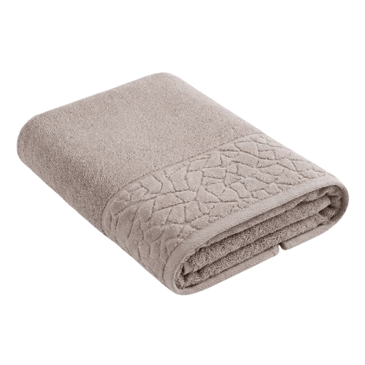 Toalha de Banho Döhler Felpudo Jacquard Confort | 100% Algodão 500g/m² | Barra Velour | 70x140cm