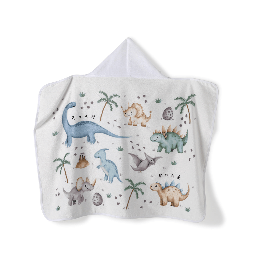 Toalha de Banho Infantil com Capuz Döhler Dino 04 90x70cm – 100% Algodão Velour
