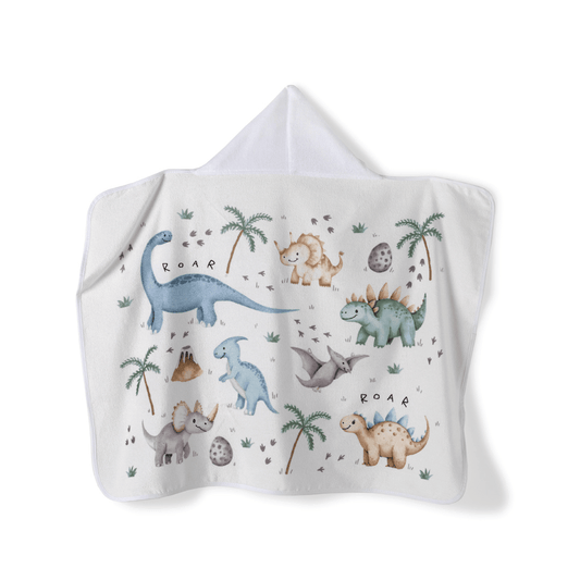 Toalha de Banho Infantil com Capuz Döhler Dino 04 90x70cm – 100% Algodão Velour