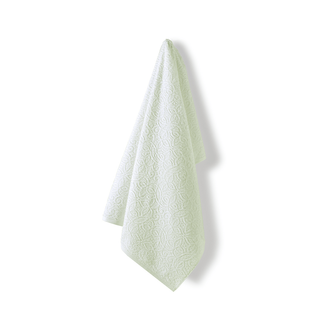 Toalha de Rosto Döhler Provença Jacquard Verde Claro 50x90cm – Felpuda, Macia e Absorvente