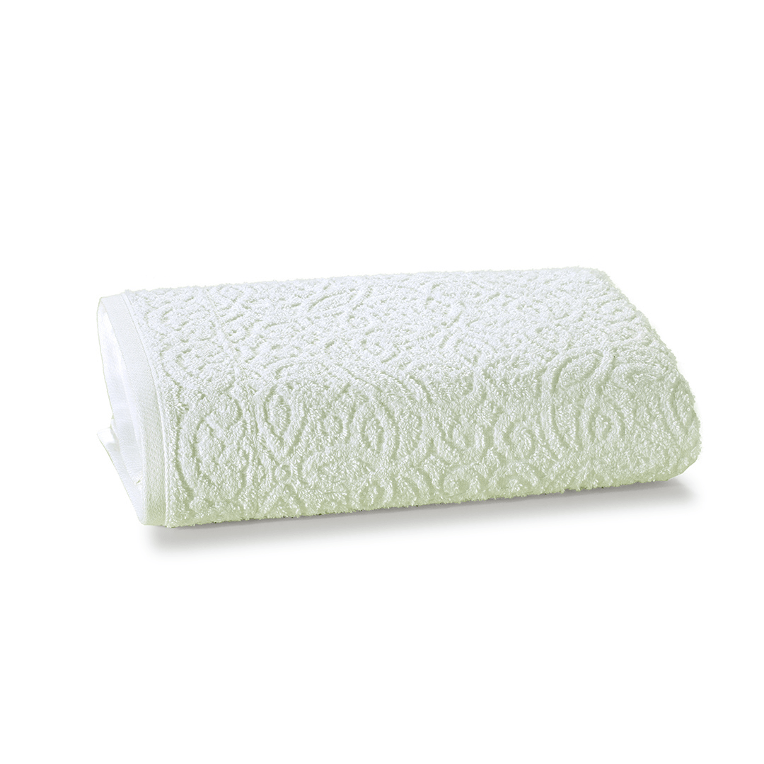 Toalha de Rosto Döhler Provença Jacquard Verde Claro 50x90cm – Felpuda, Macia e Absorvente
