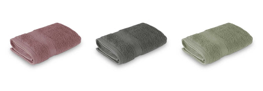 Toalha de Banho Magnus Appel 68x140cm | 100% Algodão Egípcio | 560g/m² | Verde Matte / Cinza Onix / Rosa Místico