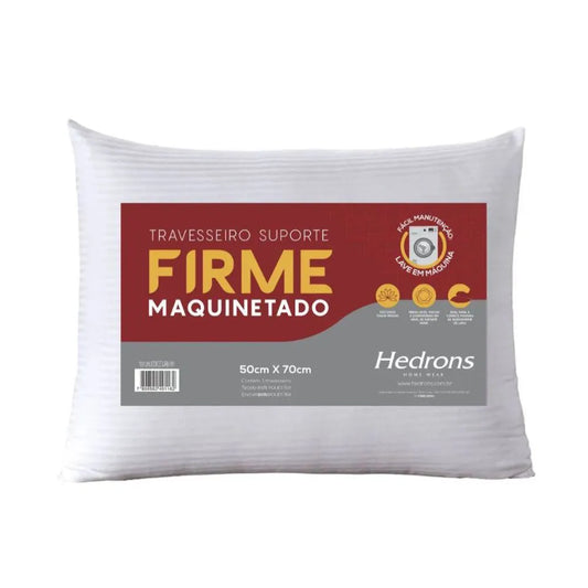 Travesseiro Maquinetado Suporte Firme Hedrons 50x70cm – Para Quem Dorme de Lado