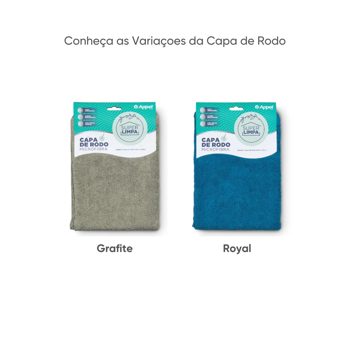 Capa de Rodo Microfibra Appel Super Limpa 50x35cm — Alta Absorção, Sem Fiapos