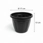 Vaso Plástico Redondo Preto nº 2 Gibafer – 17x13 cm | Ideal para Mudas, Temperos e Suculentas