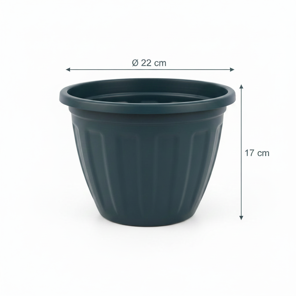 Vaso de Plantas Redondo Preto nº 3 Gibafer — Plástico Resistente 22 x 17 cm