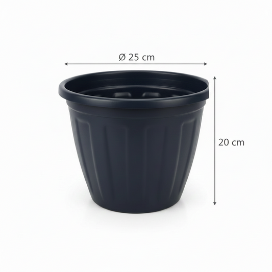 Vaso de Planta Plástico Redondo Nº 4 Preto 25x20cm – Gibafer